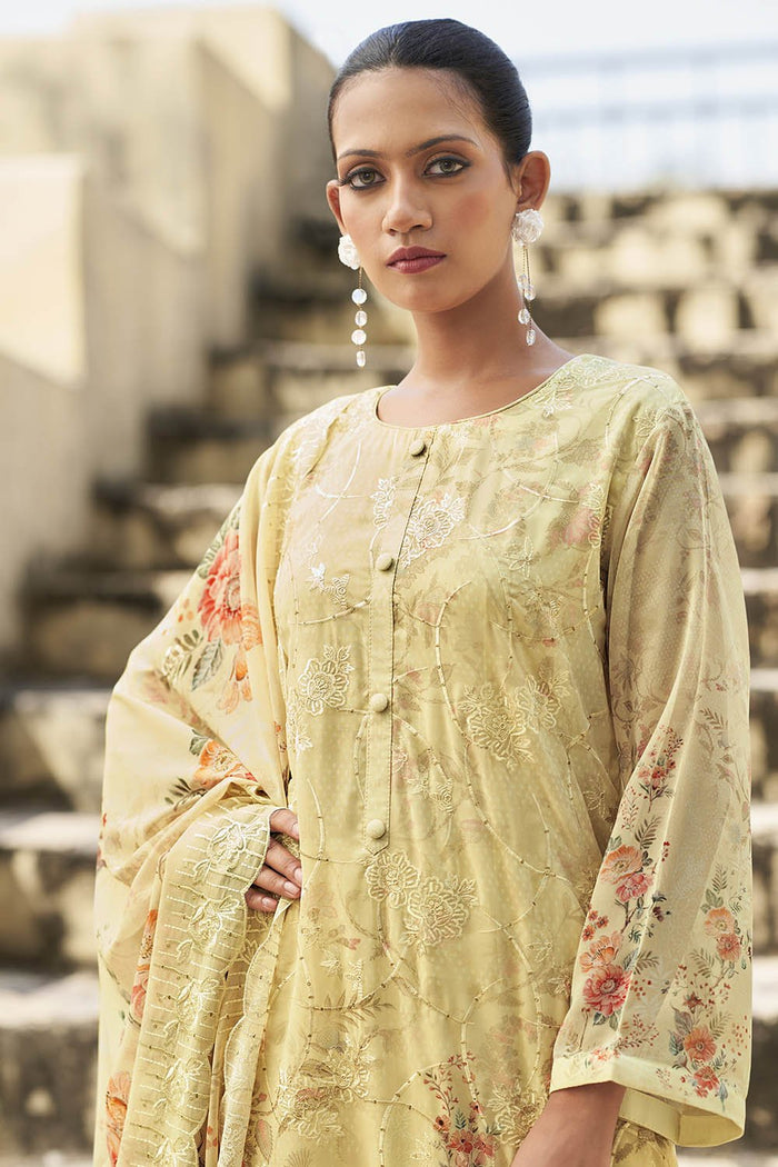 Stylish Organza Printed Kurta Pant Dupatta Set - EastEssence.com