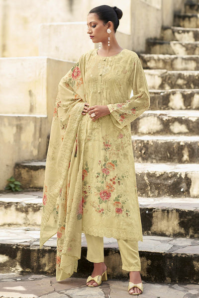 Stylish Organza Printed Kurta Pant Dupatta Set - EastEssence.com