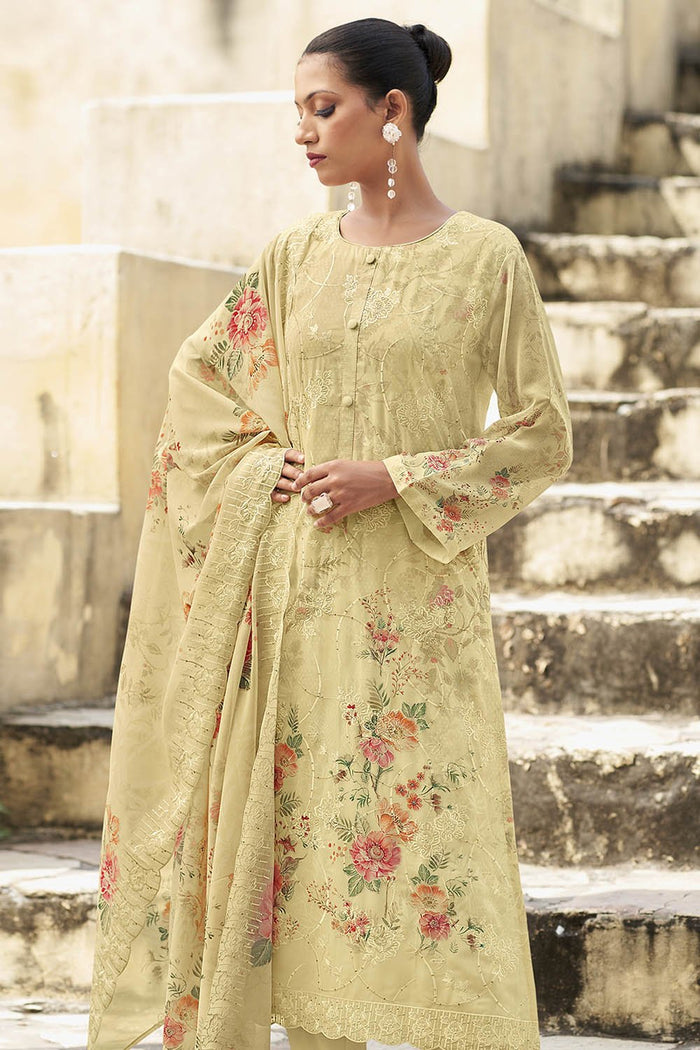 Stylish Organza Printed Kurta Pant Dupatta Set - EastEssence.com