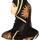 Sunflower Thread Embroidered Hijab Stole - EastEssence.com