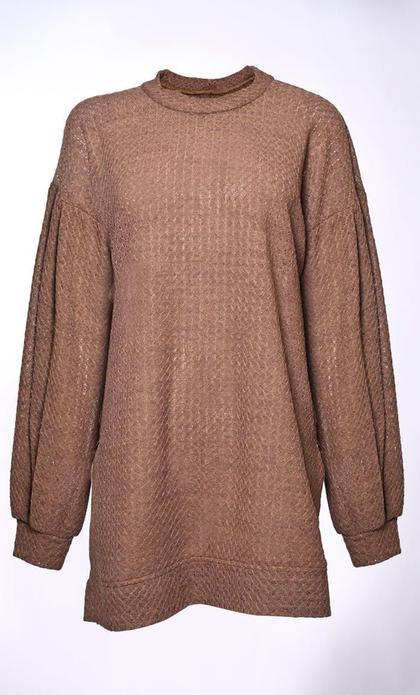 Sweater Serenity: Unwind in Korean Knitted Comfort (Camel) - Final Sale - EastEssence.com