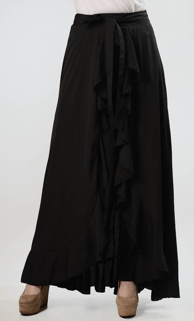 The Ruffle Fall Everyday Skirt - Black - Final Sale - EastEssence.com