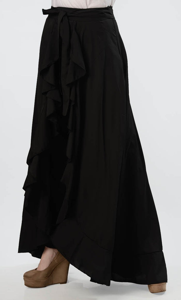 The Ruffle Fall Everyday Skirt - Black - Final Sale - EastEssence.com