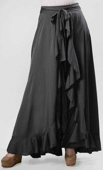 The Ruffle Fall Everyday Skirt - Grey - Final Sale - EastEssence.com