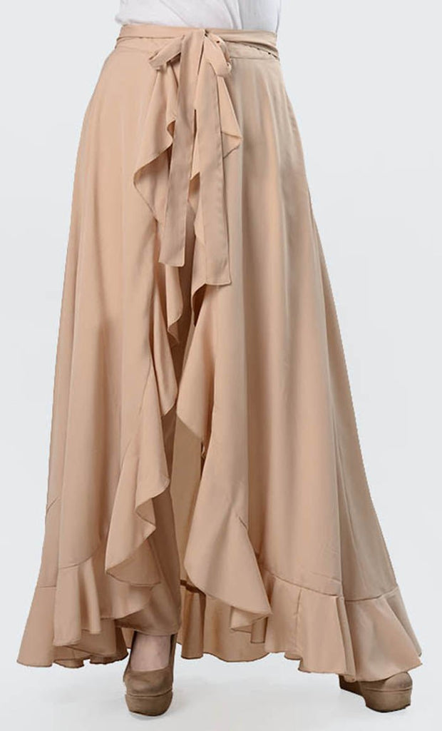 The Ruffle Fall Everyday Skirt - Sand - Final Sale - EastEssence.com