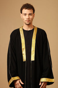 Traditional Arabic Bisht matching inner Set with Drawstring Tie - EastEssence.com