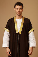 Traditional Arabic Bisht Set with Drawstring Tie - EastEssence.com