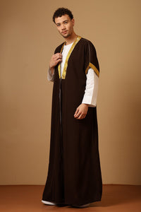Traditional Arabic Bisht Set with Drawstring Tie - EastEssence.com