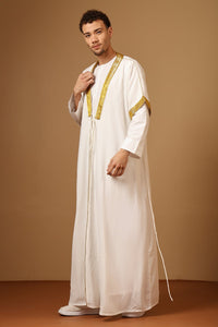Traditional Arabic half sleeves Bisht Set with Drawstring Tie - EastEssence.com