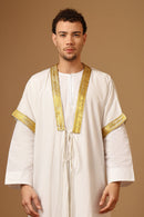 Traditional Arabic half sleeves Bisht Set with Drawstring Tie - EastEssence.com