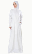Twinned button A line Hajj Umrah Abaya dress - EastEssence.com