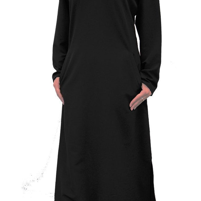Two Botton Detail A Line School Uniform Abaya Dress-Adult size - EastEssence.com