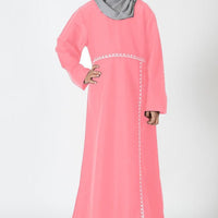 Uniform Pink Abaya- Kids Sizes - EastEssence.com