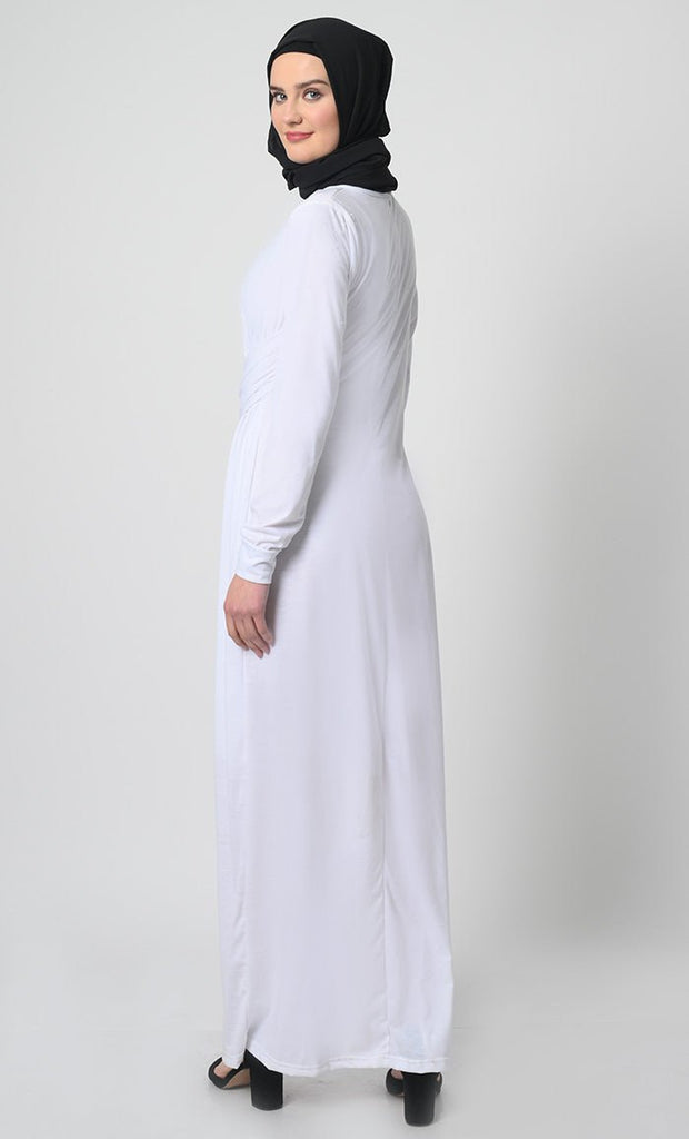 Viscose Jersey Abaya – Back Zipper, Full Sleeves, Straight Cut - EastEssence.com