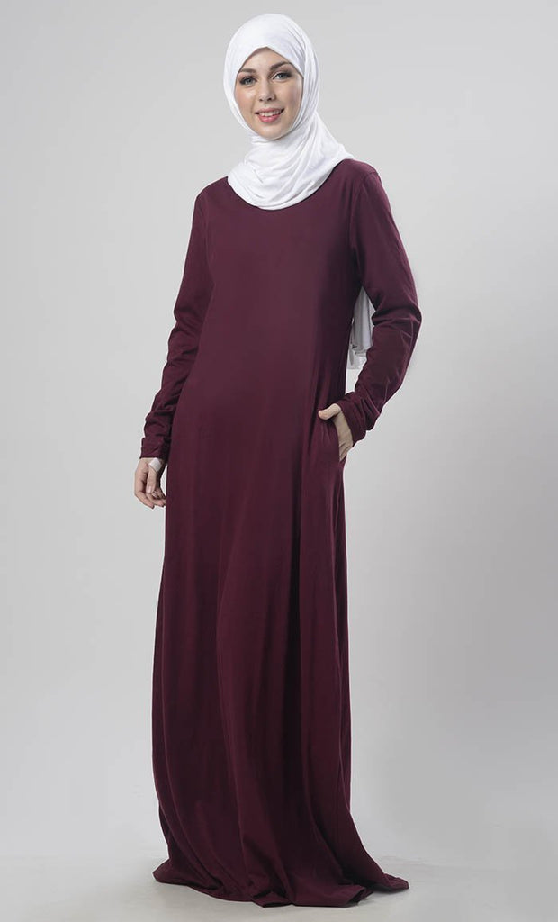 Warm Winter Jersey Abaya - Final Sale - EastEssence.com