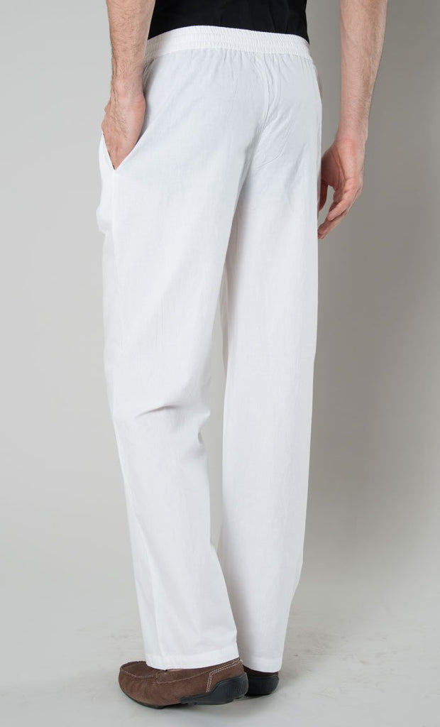 White Men's Cotton Pants - Final Sale - EastEssence.com