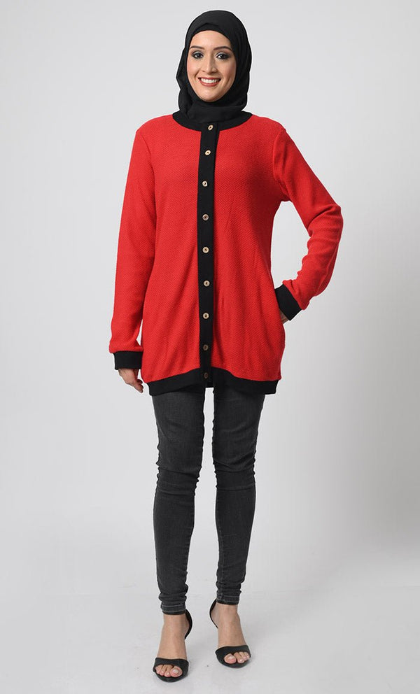 Winter Cardigan with full sleeves - EastEssence.com