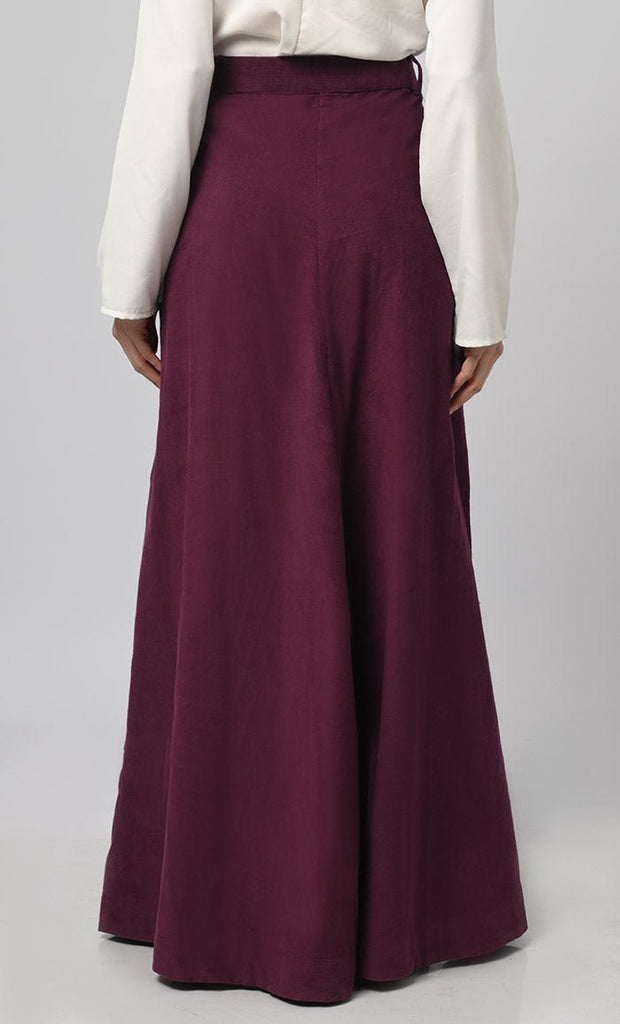 Women's Corduroy A - Line Skirt With Pockets - Final Sale - EastEssence.com