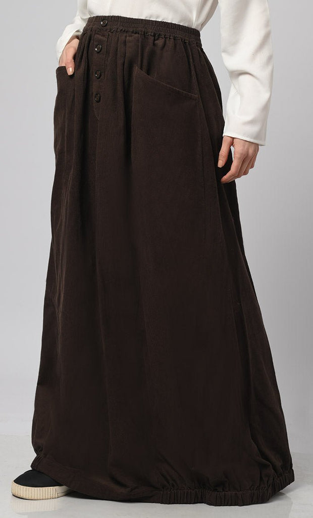 Women's Corduroy Skirt With Pockets - Final Sale - EastEssence.com