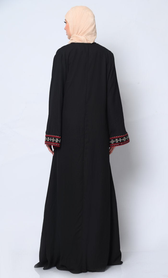 Women's Elegant 2Pc Embroidered Black Shrug and Inner Set - EastEssence.com