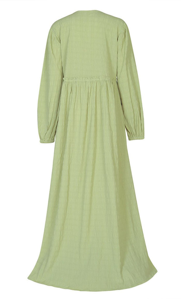 Women's Everyday wear Green Texured Abaya - Final Sale - EastEssence.com