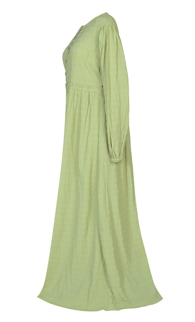 Women's Everyday wear Green Texured Abaya - Final Sale - EastEssence.com