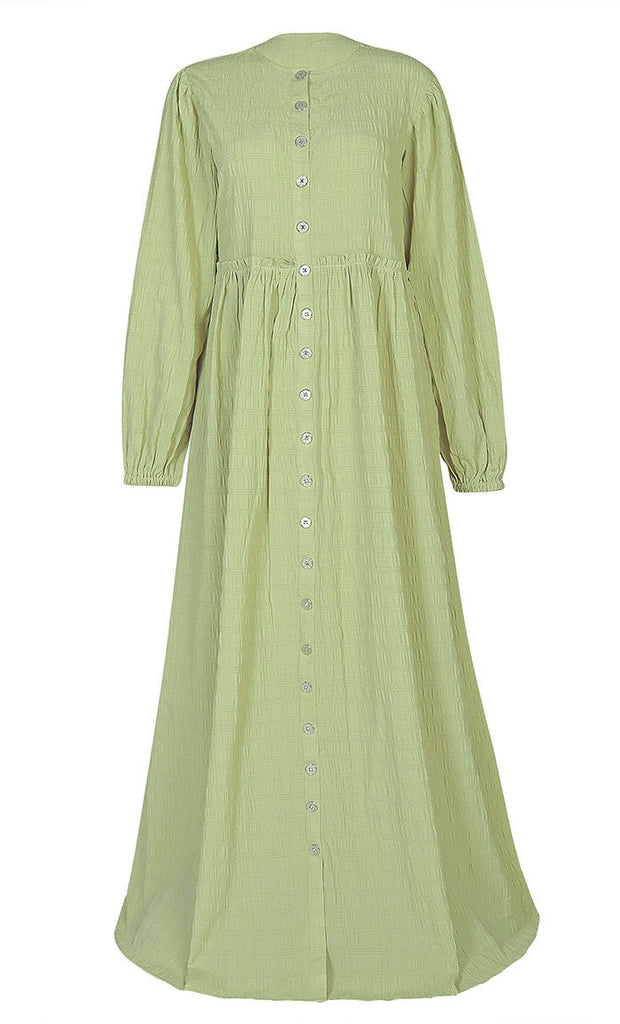 Women's Everyday wear Green Texured Abaya - Final Sale - EastEssence.com