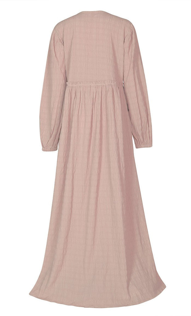 Women's Everydaywear Peach Texured Abaya - Final Sale - EastEssence.com