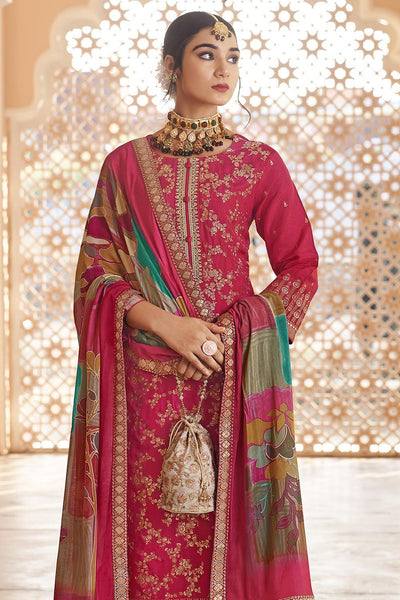 Women’s Party Wear Silk Embroidered Kurta Pant Dupatta Set - EastEssence.com