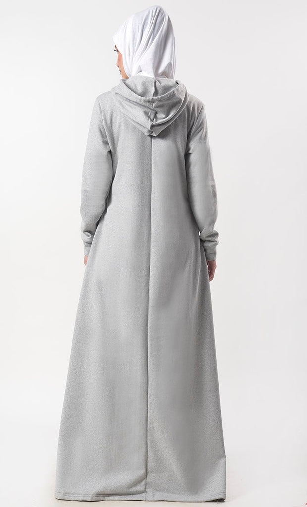 Women's Warm Fleece Hoody Abaya With Pockets - Final Sale - EastEssence.com