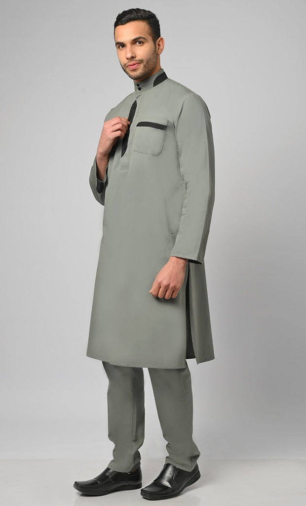 Yasin Modest Muslim Mens Kurta Pajama Set - Final Sale - EastEssence.com