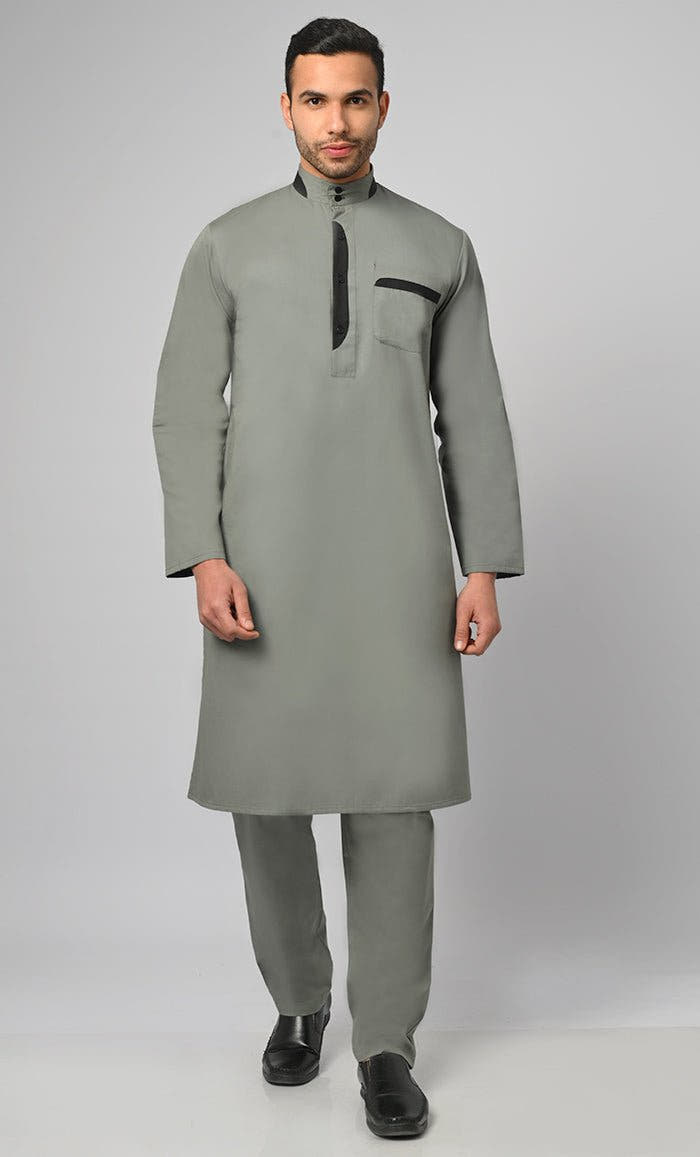 Ensemble kurta pyjama pour homme musulman modeste Yasin