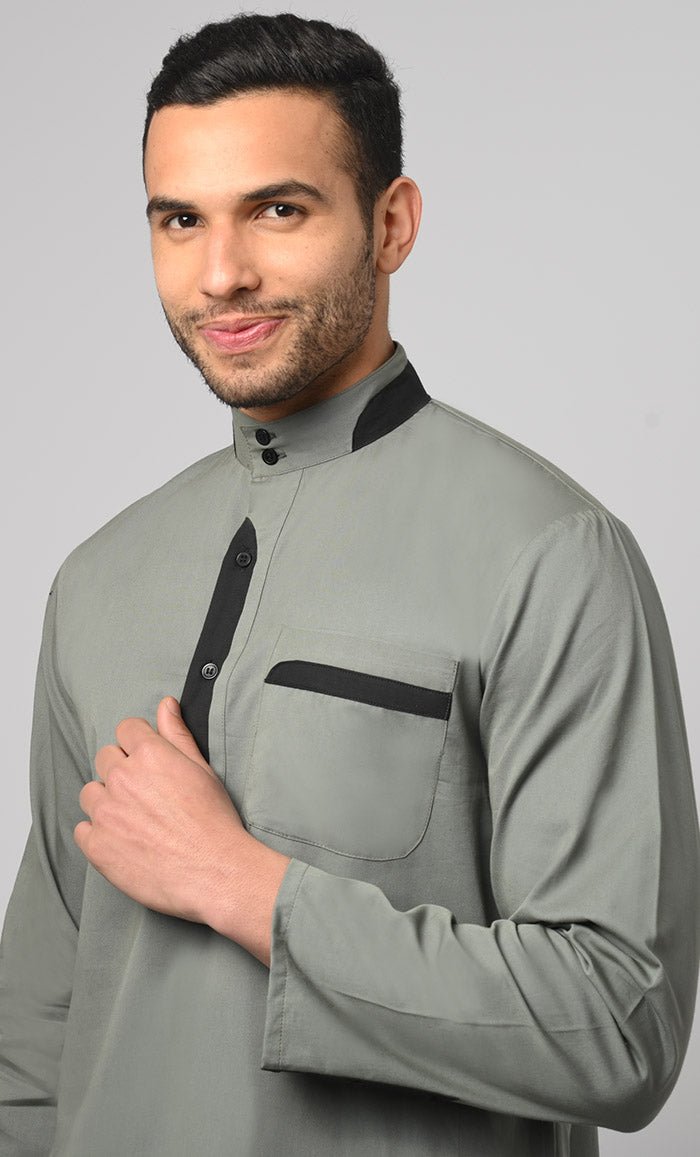 muslim dress shirt Men's Casual Solid Saudi Arabic,Mens Linen Henley Shirt Men's Muslim Clothes  Kaftan Robe Islamic Abaya Dubai Long Gown Thobe