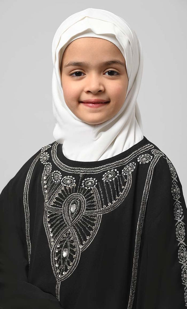 Zara Girl'S Modest Muslim Embroidered Kaftan - Final Sale - EastEssence.com