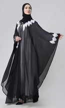 2 Layer Embroidered Upper Abaya - EastEssence.com