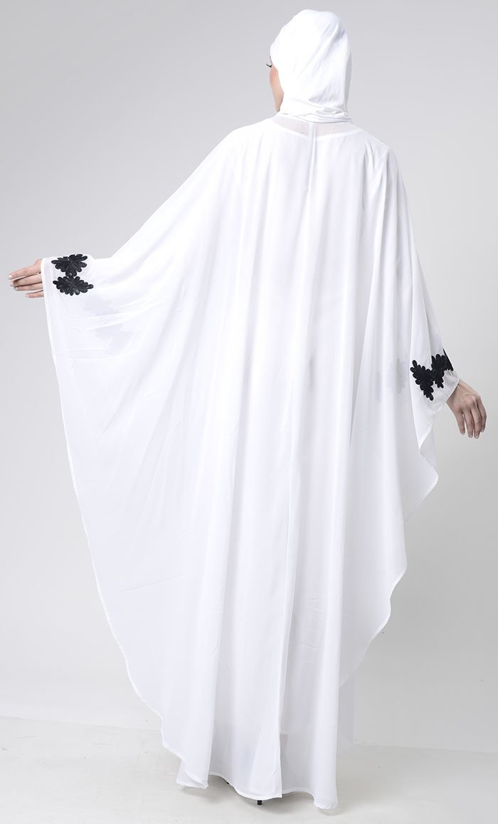 2 Layer Embroidered Upper Abaya - EastEssence.com