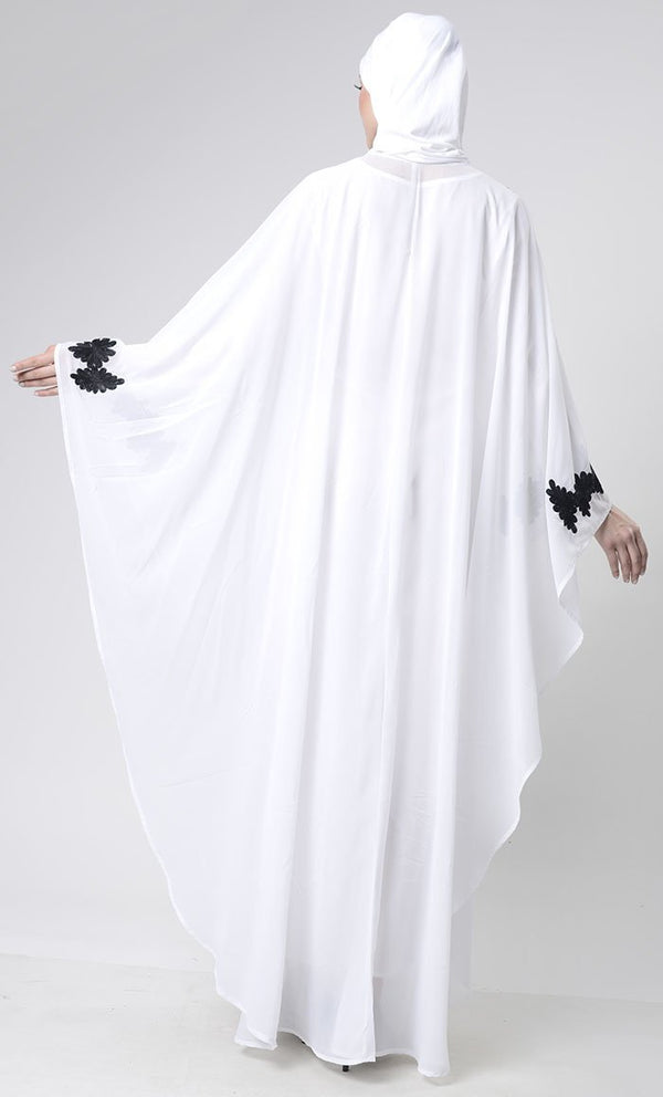 2 Layer Embroidered Upper Abaya - EastEssence.com