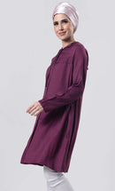 Solid Wine Everyday Hooded Tunic