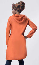 Solid Brown Everyday Wear Hoodie Style Tunic