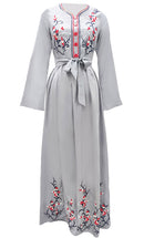 Women's Beautiful Embroidered Chambray Abaya