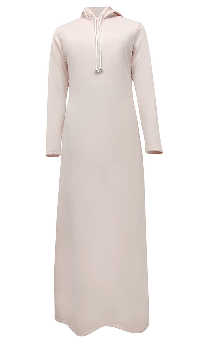 Women’s Islamic Winter Hooded Peach Ponte Roma Abaya