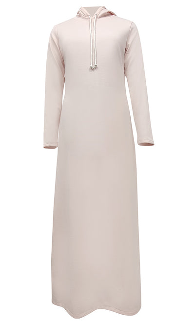 Women's Islamic Winter Hooded Peach Pantroma Abaya