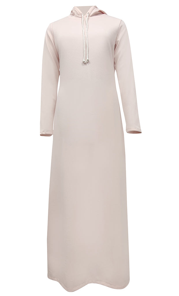 Women's Islamic Winter Hooded Peach Pantroma Abaya