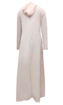 Women's Islamic Winter Hooded Peach Pantroma Abaya