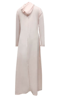 Women's Islamic Winter Hooded Peach Pantroma Abaya