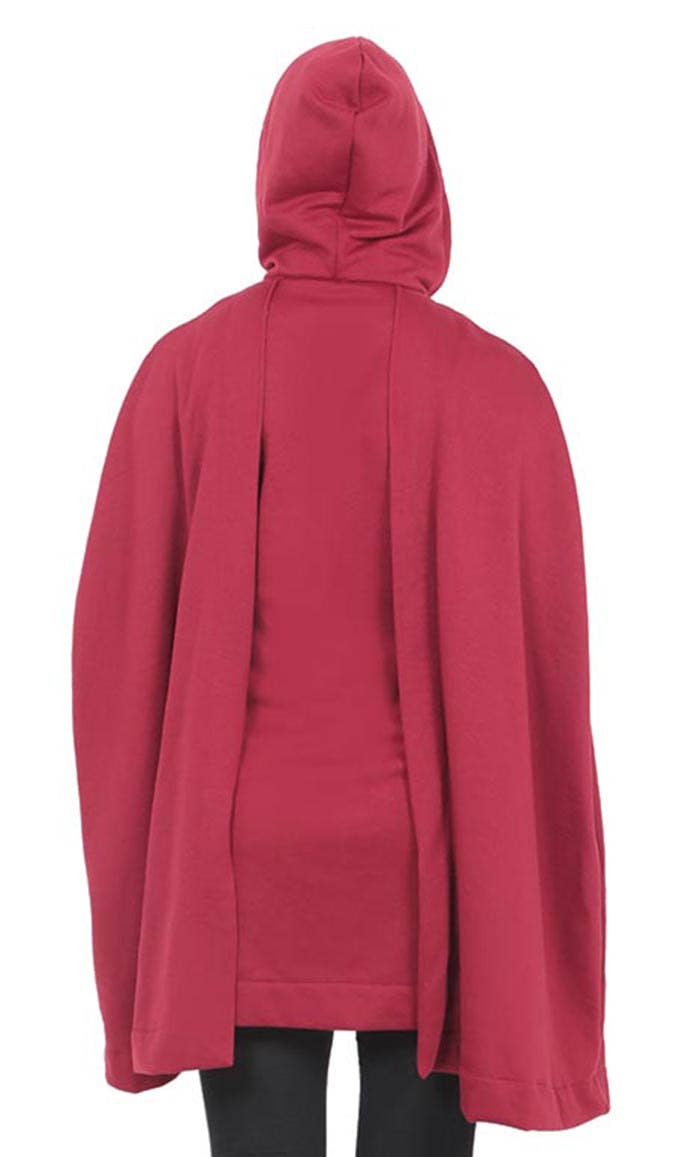 Women’s Maroon Fleece Hooded Jacket Kimono Sleeves