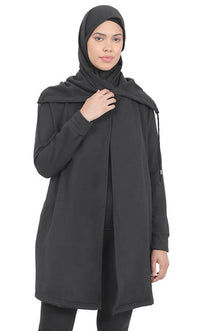 Fleece Extended Collar with button closure Shrug