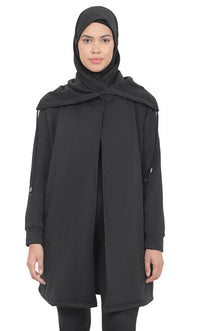 Fleece Extended Collar with button closure Shrug