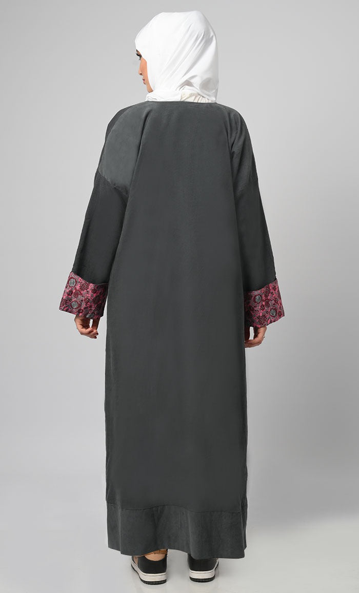 Basic Corduroy Inner Printed Shrug