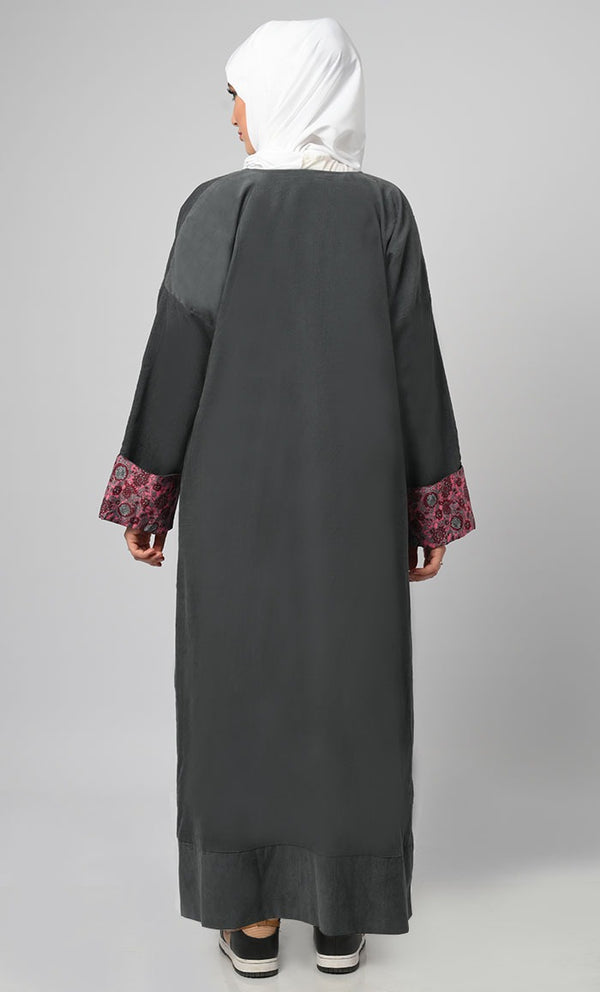 Basic Corduroy Inner Printed Shrug